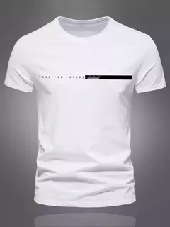 Camiseta deportiva informal de algodón puro 100% de verano para hombre, camiseta holgada de gran tamaño con estampado de letras simples y cuello redondo, camiseta de manga corta