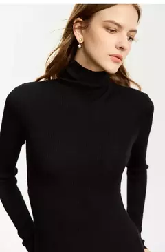 AMII suéter minimalista para mujer 2023 invierno nuevo Simple ajustado cuello alto elástico cálido sólido jerseys Mujer 12323075 - tienda en línea