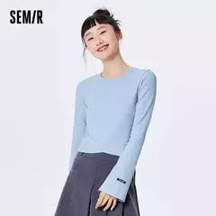 Semir-Camiseta de manga larga para mujer, camisa de fondo cómoda, ajustada, se puede usar fuera