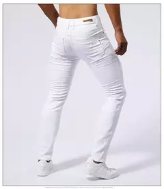 Pantalones vaqueros informales blancos para hombre, nuevos pantalones vaqueros cómodos, elásticos, ajustados, rectos, ropa masculina, ropa de calle - online store