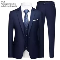 Traje de hombre Blazers para boda 3 piezas 2 conjuntos elegantes chaquetas de lujo de alta calidad chaleco pantalones 2024 abrigos formales traje clásico
