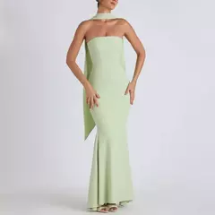 Mia Muse vestidos Primavera Verano elegante decente ajustado sin mangas sin tirantes Maxi vestidos formales de noche para mujer - Eleganzie