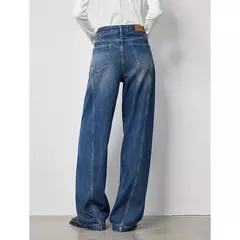TOYOUTH-pantalones vaqueros de pierna ancha para mujer, Vaqueros largos de tiro alto con abertura, diseño perezoso, Otoño, 2024 - comprar en línea