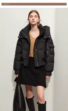 AMII-Chaqueta de plumón minimalista para mujer, Abrigo acolchado con tapa extraíble, grueso y cálido, ropa de moda para invierno, 2024, novedad de 12344192 - Eleganzie