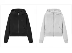 Imagen de Semir abrigo mujer manga corta raglán Petite moda 2024 nueva chaqueta con capucha ajustada de lana de invierno Casual