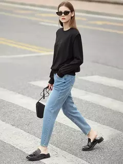 Pantalones Vaqueros Rectos – Diseño Minimalista - Eleganzie