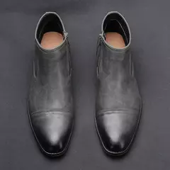Botas cómodas de cuero al tobillo para hombres Botas para hombres Marca de moda en internet