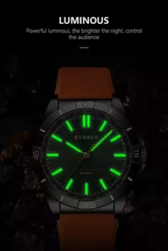 Imagen de Relojes de pulsera CURREN de cuarzo simples e informales con manecillas luminosas, relojes de cuarzo de negocios a la moda, nuevo reloj para hombre 2023