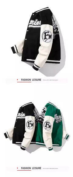 Chaqueta de béisbol con letras estampadas para hombre, abrigo de Hip Hop, ropa de calle bordada, escenario, DJ, Club, Bomber, 2023 - Eleganzie