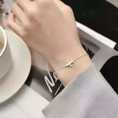 Pulsera Punk de Plata 925 con Avión Esmerilado – Estilo Único y Vanguardista - Eleganzie