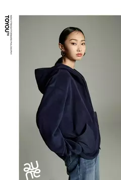 Toyouth-Chaqueta de terciopelo de doble cara para mujer, abrigo holgado grueso con capucha de manga larga para invierno, Tops informales versátiles con bolsillo de retales 2024 en internet