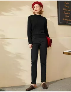 AMII Minimalism Jeans para mujer 2022 otoño pies delgados moda Casual todo-fósforo algodón ligero elástico pantalones hasta el tobillo 12260078 en internet
