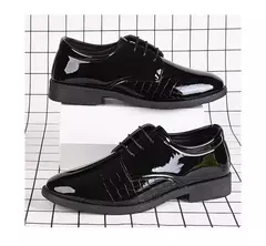 Imagen de Zapatos de cuero para hombre, calzado Formal de negocios, a la moda, estilo coreano, informal, juvenil, versátil