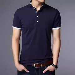 Polo informal de negocios para hombre, camiseta de manga corta, Top de algodón sólido cómodo y transpirable de verano