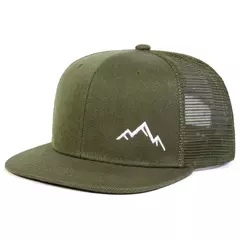 Imagen de Sombreros de red de hip-hop con bordado de montaña Unisex, gorras de béisbol informales ajustables para exteriores, sombrero protector solar para primavera y verano