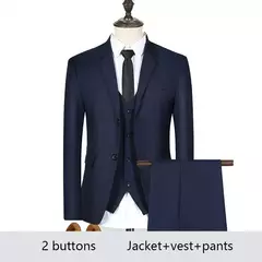 Trajes de hombre de alta calidad para boda, 2 piezas, 3 conjuntos de Blazers, chaquetas formales elegantes, chaleco, pantalones, abrigos, traje clásico completo 2024 - buy online