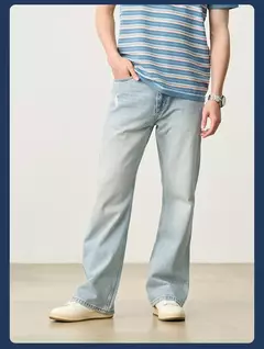 SIMWOOD alto estándar 2025 Primavera Verano nuevo suelto Relax 13,8 oz 100% pantalones vaqueros de algodón hombres moda rasgados pantalones vaqueros de talla grande - online store