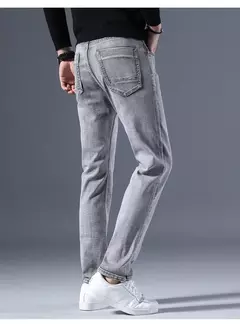 Sulee-pantalones vaqueros clásicos para hombre, Jeans azules, elásticos avanzados, rectos, de algodón, talla grande, 2024