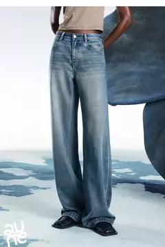 TOYOUTH, pantalones vaqueros de mezclilla para mujer, primavera 20220, nueva pierna ancha de acetato, cintura media baja, pantalones de pierna ancha rectos ajustados - Eleganzie