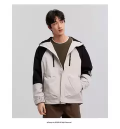 Imagen de Chaqueta Semir para hombre, primavera 20224, nueva moda de retazos, prendas de vestir exteriores de tres pruebas, Top holgado con capucha