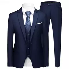Traje para hombre elegante boda 3 piezas 2 conjuntos Blazers chaquetas completas chaleco pantalones moda abrigos de lujo 2025 traje clásico Formal - Eleganzie
