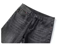 Pantalones vaqueros nuevos para hombre en primavera y verano 2025, algodón elástico de alta calidad, tubo recto suelto, pantalones elásticos de algodón a la moda 28-40