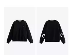 TOYOUTH sudadera de felpa para mujer 2024 Otoño Invierno manga larga cuello redondo bordado Casual pulóver sudaderas con capucha sudadera 3 colores - comprar en línea