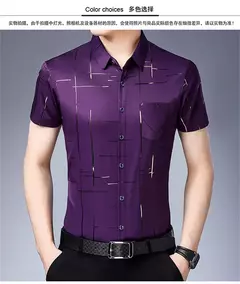 Camisa de manga corta informal de negocios para hombre, Top resistente a las arrugas sin hierro, fácil cuidado, ajuste cómodo para oficina y trabajo - buy online