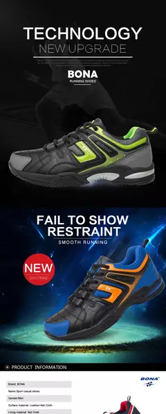 BONA, recién llegado, zapatos de tenis de estilo clásico para hombre, zapatillas de entrenamiento para correr al aire libre, zapatos atléticos con cordones para hombre en internet