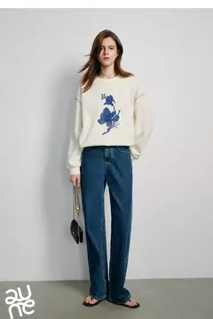 TOYOUTH-Sudadera con bordado de flores para mujer, jersey de manga larga con cuello redondo, ropa de calle, Tops, novedad de primavera 2024 - comprar en línea