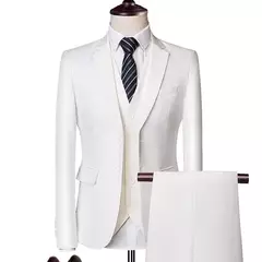 Trajes de hombre, 3 piezas, elegantes, 2 conjuntos de Blazers, chaquetas de boda, chaleco, pantalones, abrigos formales clásicos de lujo 2025, trajes coreanos - comprar en línea