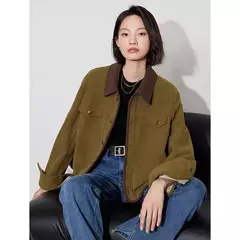 TOYOUTH-Chaqueta de pana para mujer, abrigo de invierno de manga larga con cuello tipo Polo, prendas de vestir gruesas de felpa con botones de Metal, 2024 en internet