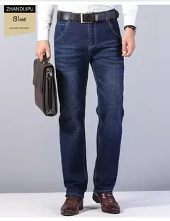 Pantalones vaqueros elásticos de Ajuste Recto para hombre, pantalones vaqueros suaves de color negro, 2023 - comprar en línea