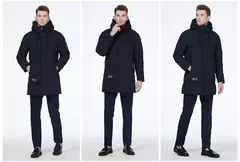 Image of ICEbear 2023 chaquetas de invierno para hombres abrigo de algodón casual parkas acolchadas de longitud media MWD3061D