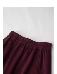 TOYOUTH pantalones de chándal informales de lana para mujer 2024 Otoño e Invierno nueva cintura elástica Ankela pantalones largos de plátano cálidos gruesos rojos