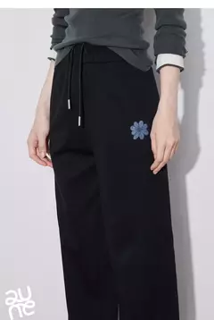 TOYOUTH-pantalones de chándal para mujer, pantalón vaquero con flores, cintura elástica, rectos, deportivos, informales, con plátano, otoño e invierno, 2024 - comprar en línea