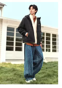 Semir-Chaqueta con capucha de lana Polar para hombre, ropa de invierno con estampado holgada, de tres capas, de terciopelo, novedad de 2024