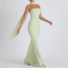 Mia Muse vestidos Primavera Verano elegante decente ajustado sin mangas sin tirantes Maxi vestidos formales de noche para mujer