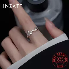 Anillo Ajustable de Plata 925 con Letras LOVE – Elegancia Minimalista
