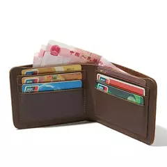Cartera de cuero genuino de vaca para hombre, monedero pequeño plegable Horizontal hecho a mano, diseño Simple, 100% - Eleganzie