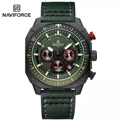NAVIFORCE, relojes deportivos multifunción resistentes al agua para hombre, reloj de pulsera cuadrado luminoso analógico de cuarzo de marca de lujo de cuero de moda - tienda en línea