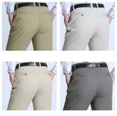 MRMT 2025, nuevos pantalones informales para hombres de mediana edad y mayores, pantalones sueltos rectos de algodón, pantalones finos y gruesos para hombres