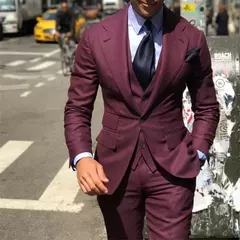 Trajes de esmoquin de boda elegantes, traje de novio ajustado de 3 piezas para hombres, traje de padrino de boda, negocio Formal barato para hombre (chaqueta + chaleco + pantalones) - Eleganzie