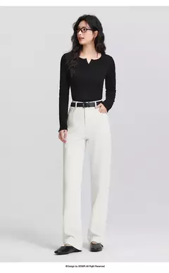 Semir Jeans Mujer Pantalones largos simples 2025 Nuevos pantalones de tubo rectos de primavera a la moda