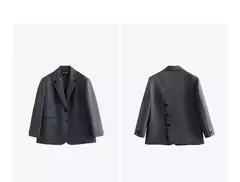 TOYOUTH-Chaqueta de gran tamaño con dobladillo dividido en la espalda para mujer, Blazer de Color liso, traje informal a la moda para oficina, novedad de primavera, 2023 - comprar en línea