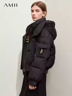 AMII-Chaqueta de plumón minimalista para mujer, Abrigo acolchado con tapa extraíble, grueso y cálido, ropa de moda para invierno, 2024, novedad de 12344192 en internet