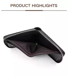 Cartera para hombre hecha de PU, monedero de piel de aceite de cera para hombre, monedero corto para hombre, tarjetero, billeteras con cremallera alrededor del dinero, monedero