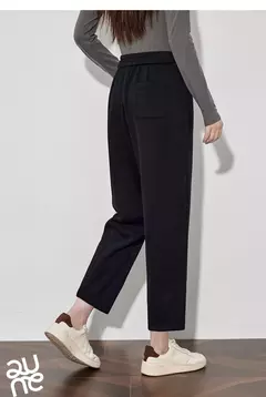 TOYOUTH, pantalones informales de lana para mujer, Otoño Invierno 20224, nueva cintura media, pantalones Harem ajustados y gruesos cálidos hasta el tobillo - comprar en línea