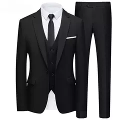Imagen de Traje para hombre elegante boda 3 piezas 2 conjuntos Blazers chaquetas completas chaleco pantalones moda abrigos de lujo 2025 traje clásico Formal