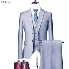 Trajes para hombres elegantes, Blazers de 3 piezas, 2 conjuntos, chaquetas de boda, chaleco, pantalones, moda de lujo, traje completo clásico, traje Formal 2025 - comprar en línea